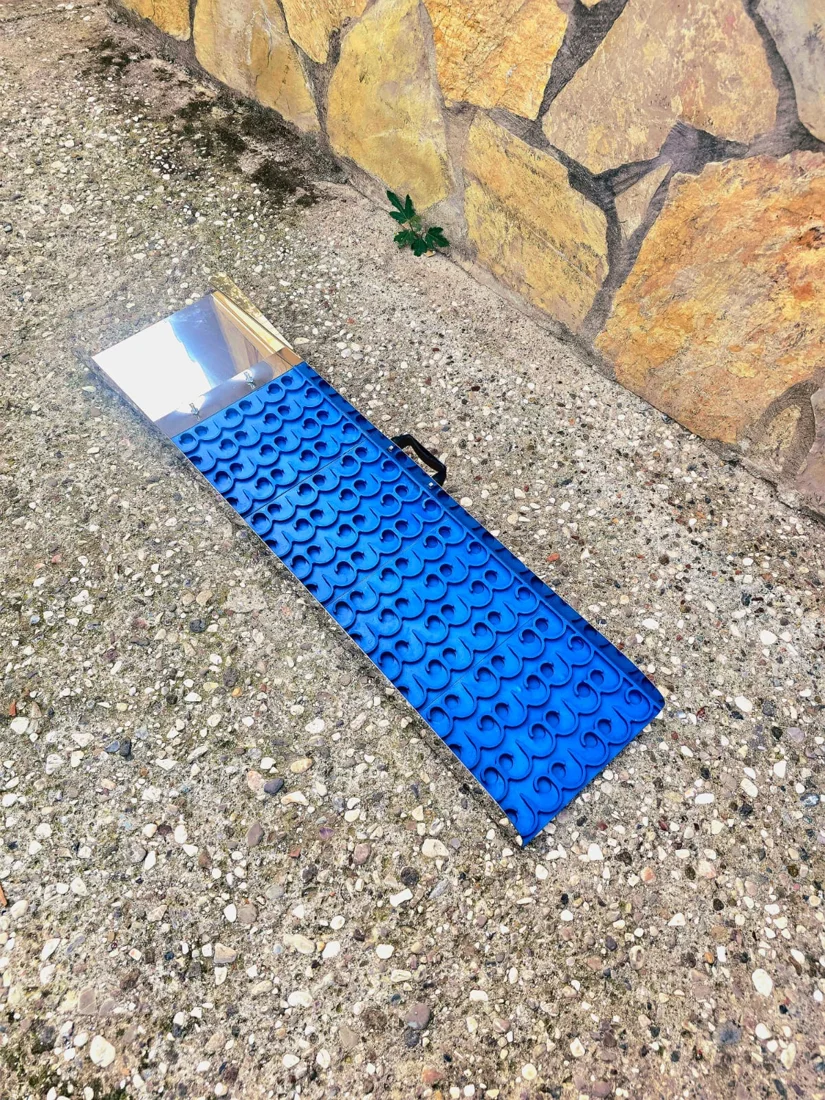 30×124 cm. – Sluice Box – Altın Arama Bendi – Paslanmaz Çelik – Mavi Dream Mat ile Birlikte